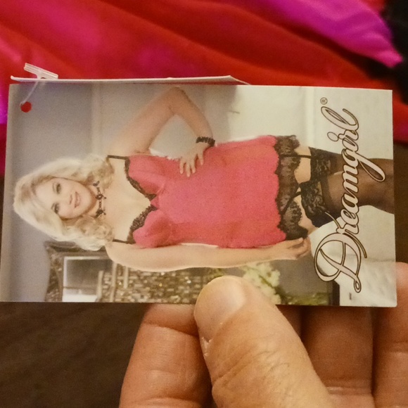 DREAMGIRL GARTER BELT BABYDOLL NWT, 1X/2X,PINK, W/PANTIES, VALENTINES DAY - Picture 7 of 7